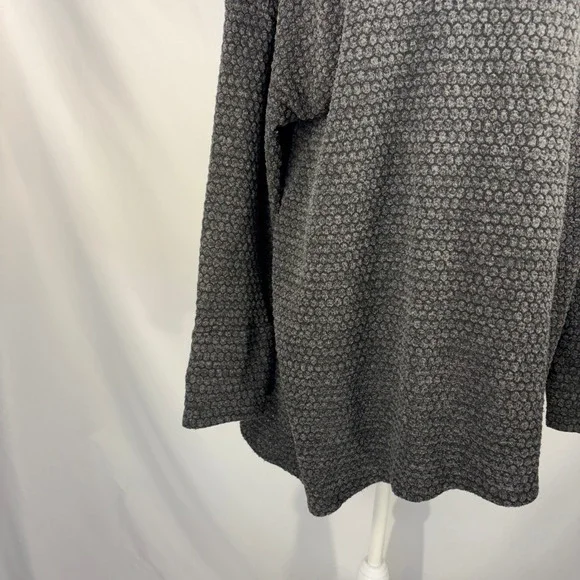 New York Laundry Women's Gray Textured Cowl Neck Tunic Top Button Detail L - Picture 4 of 12